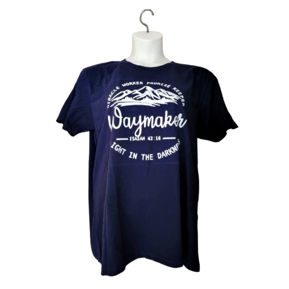 Waymaker Miracle Worker Faith Tshirt Blue Size XL Make Market 100% cotton